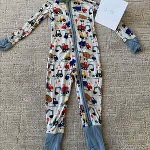 Kids Construction Print One Piece Pajama - Multicolor